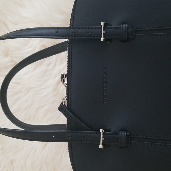 Burberry Black Leather Medium Dome Satchel, Silver Hardware - Picture 5 of 14